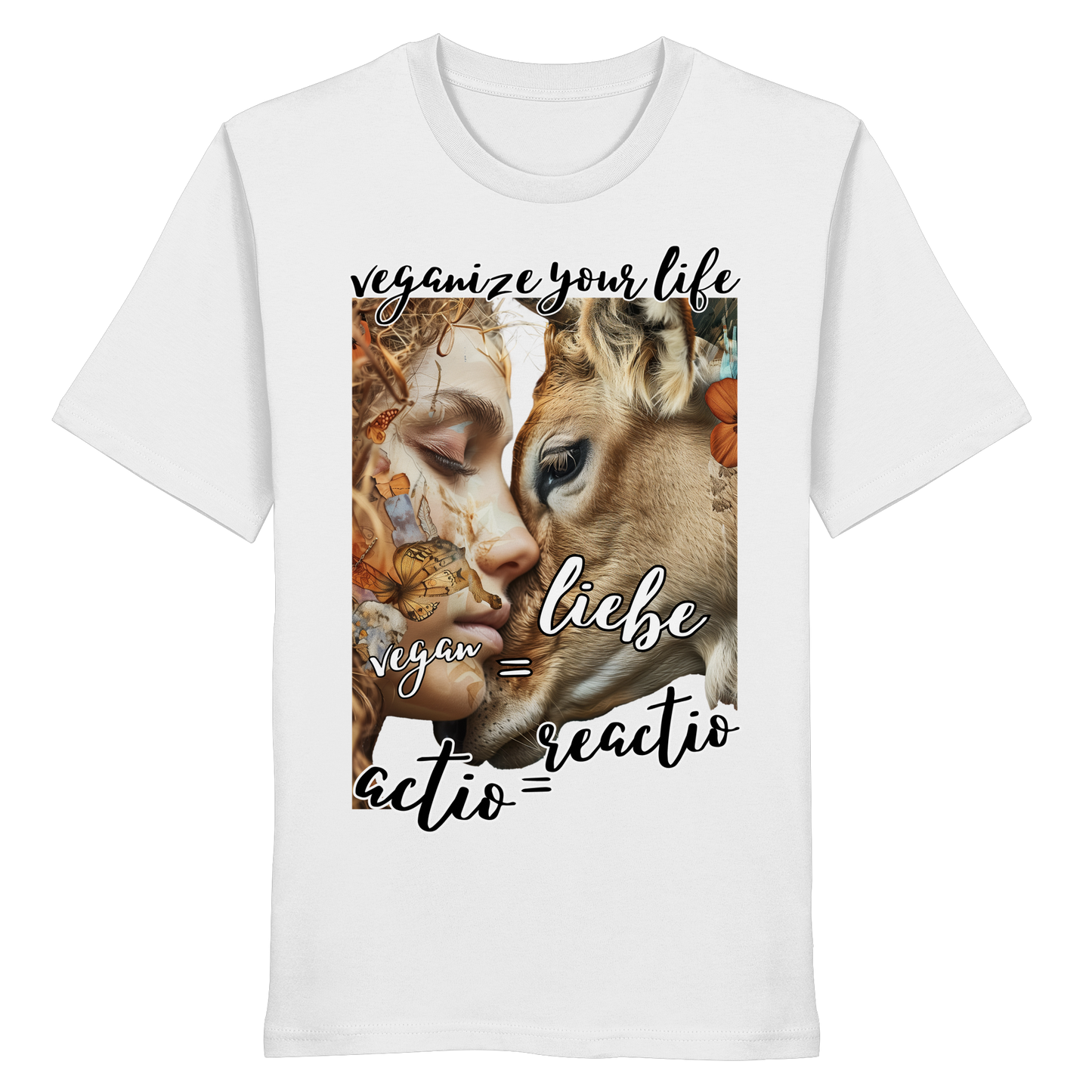 vegwear "actio = reactio" - unisex Bio T-Shirt, vegan ist Mitgefühl