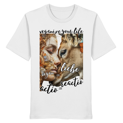 vegwear "actio = reactio" - unisex Bio T-Shirt, vegan ist Mitgefühl