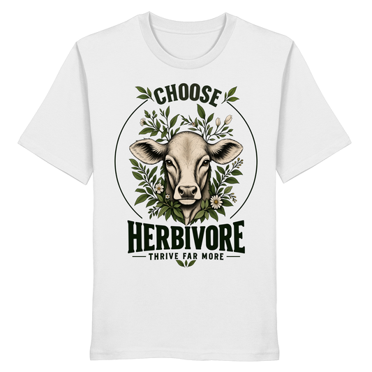 veganes unisex T-Shirt - "choose herbivore" - Bio-Baumwolle - vegwear