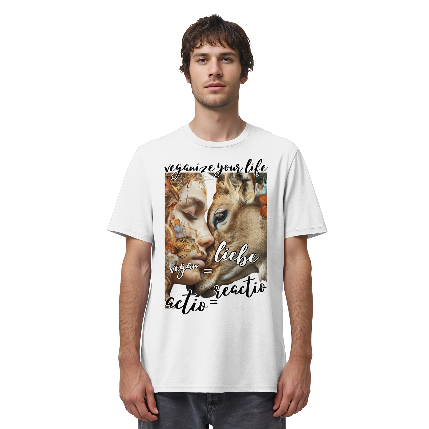 vegwear "actio = reactio" - unisex Bio T-Shirt, vegan ist Mitgefühl