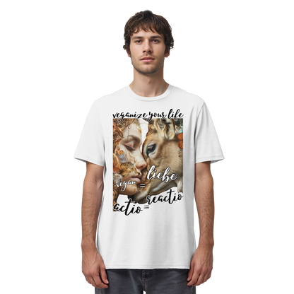 vegwear "actio = reactio" - unisex Bio T-Shirt, vegan ist Mitgefühl