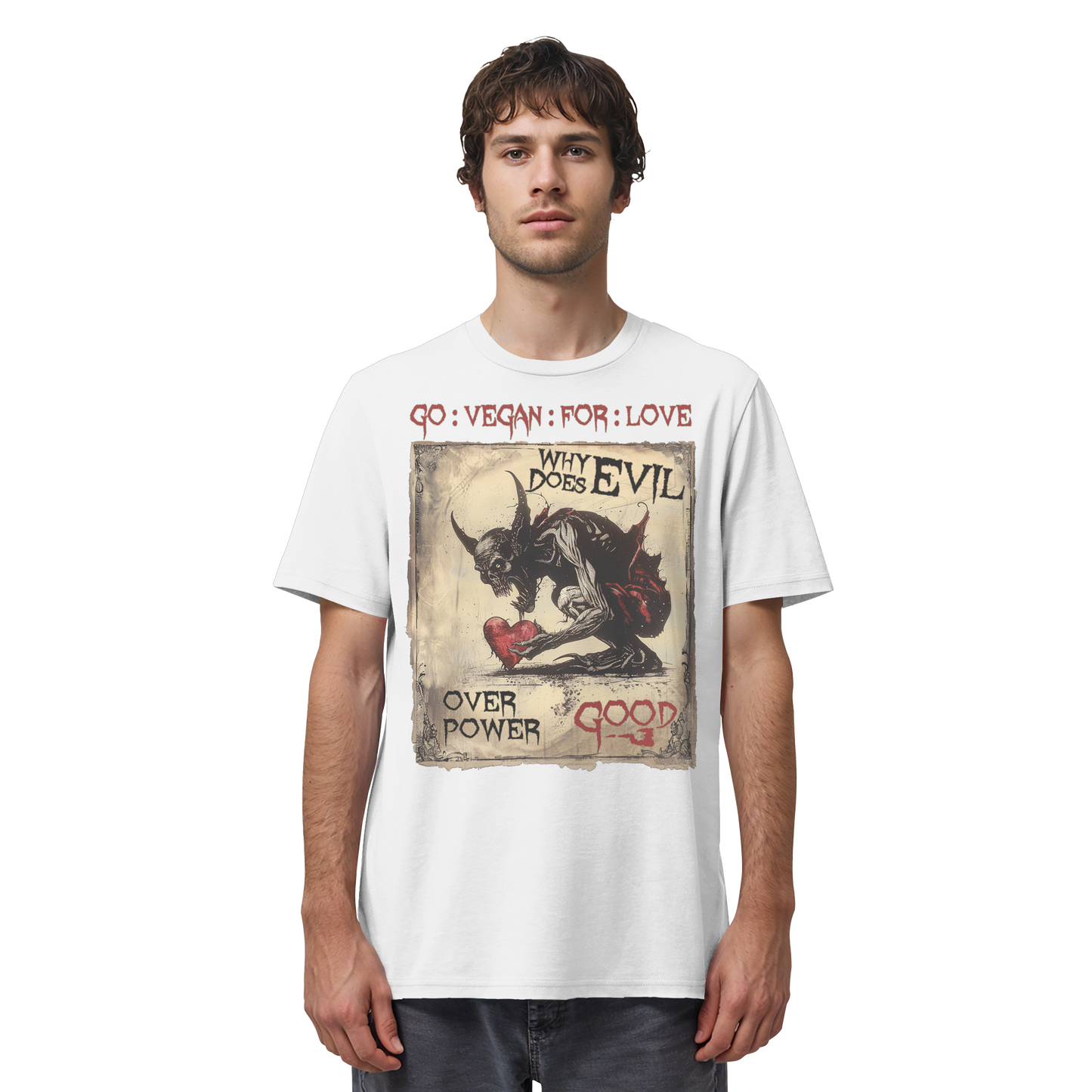 vegwear "why does evil" -unisex Bio T-Shirt