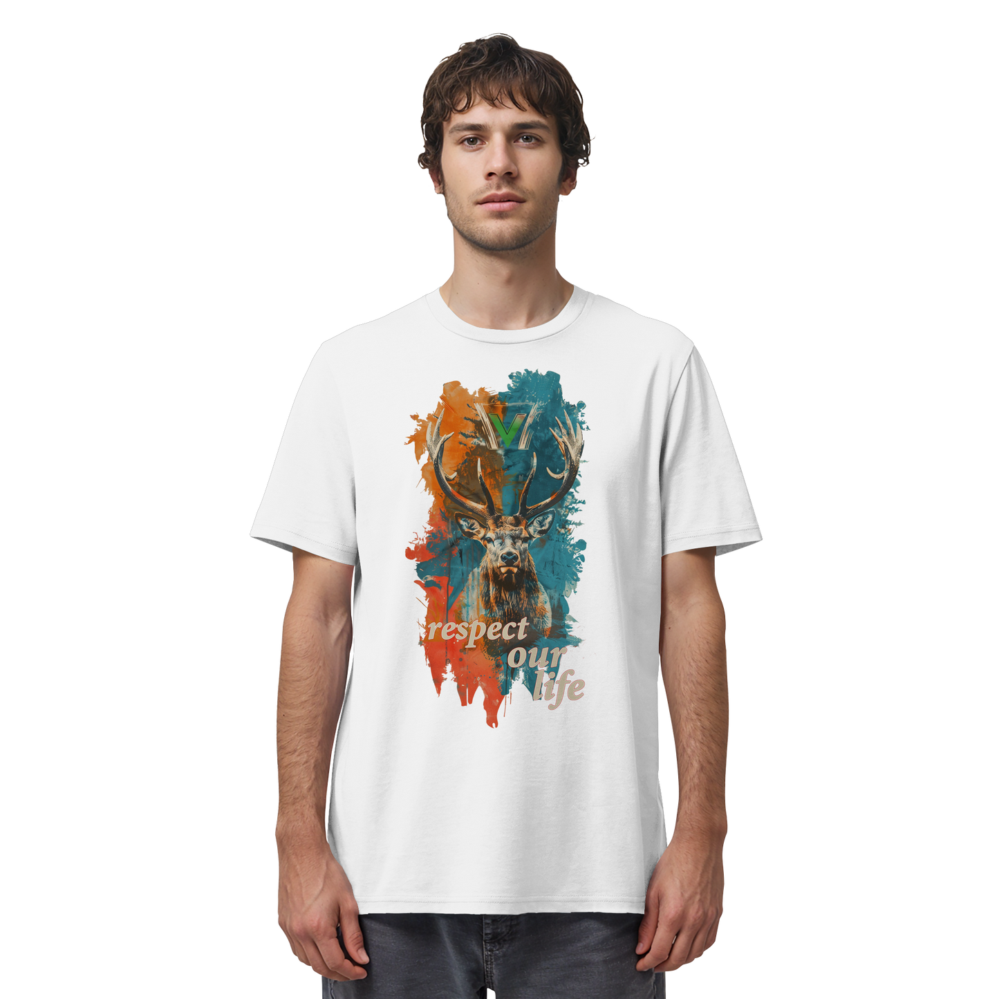 vegwear "respect our life - Hirsch" - unisex Bio T-Shirt