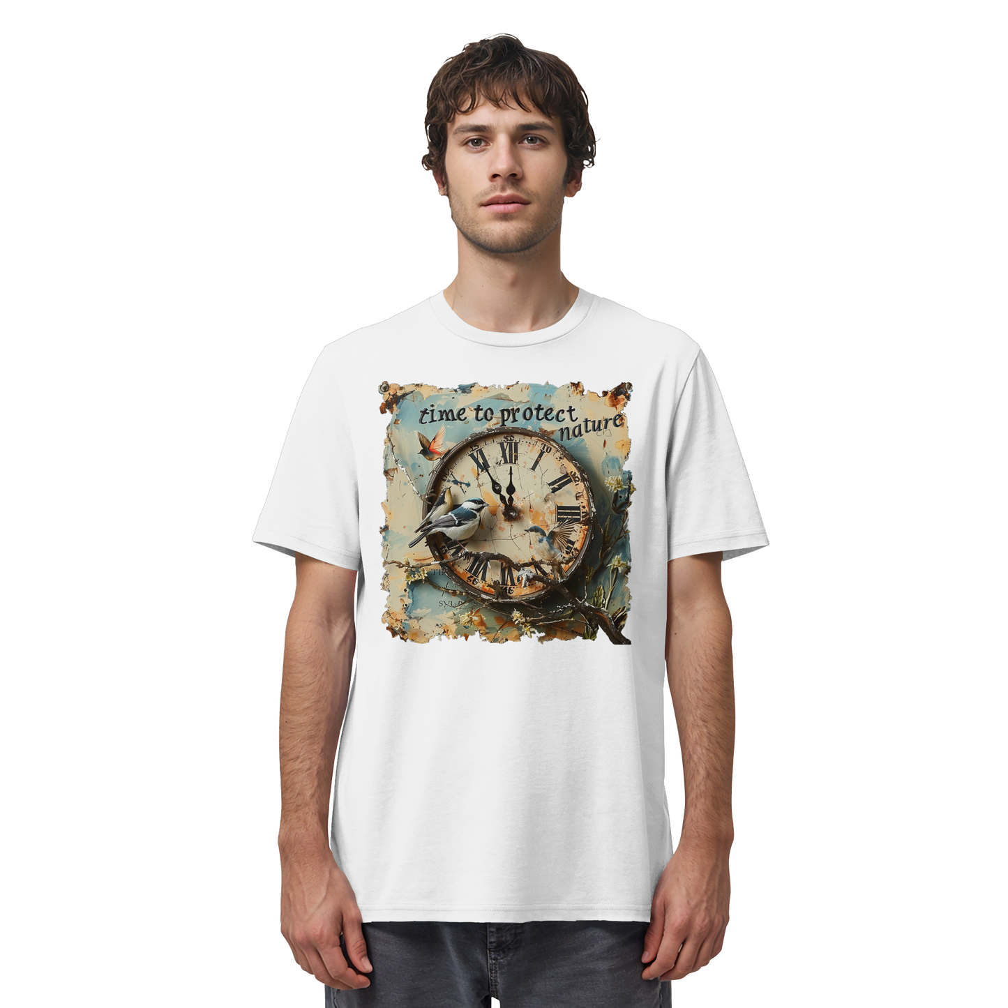 vegwear "time to protect nature" - unisex T-Shirt, nachhaltige Mode