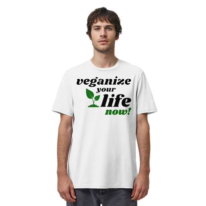 Bio-Baumwolle-T-Shirt: 'veganize your life' T-Shirt | vegwear