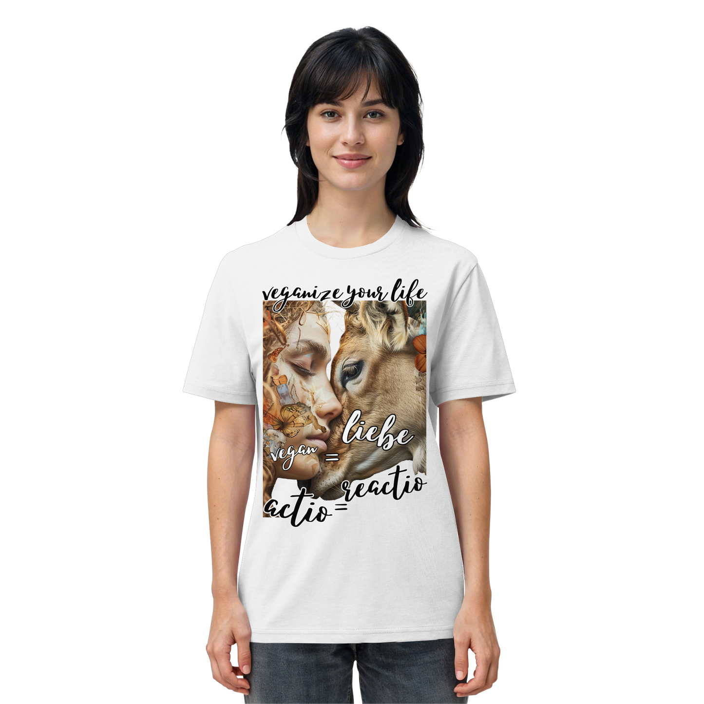 vegwear "actio = reactio" - unisex Bio T-Shirt, vegan ist Mitgefühl