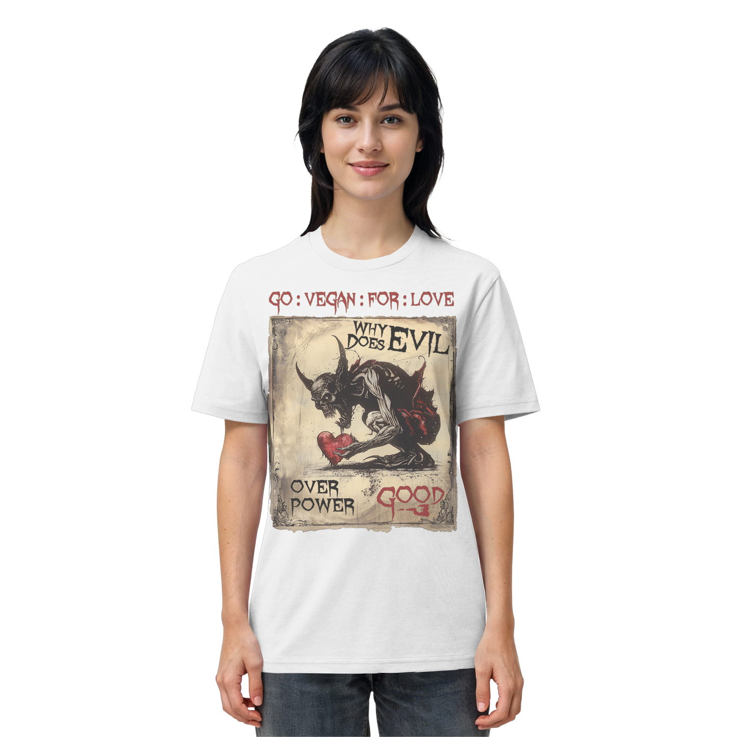 vegwear "why does evil" -unisex Bio T-Shirt
