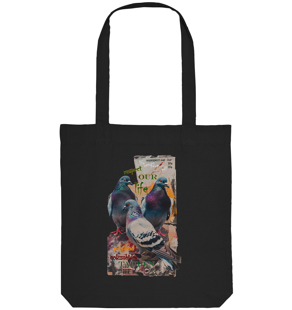 vegwear "respect our life - Tauben" - Einkaufstasche