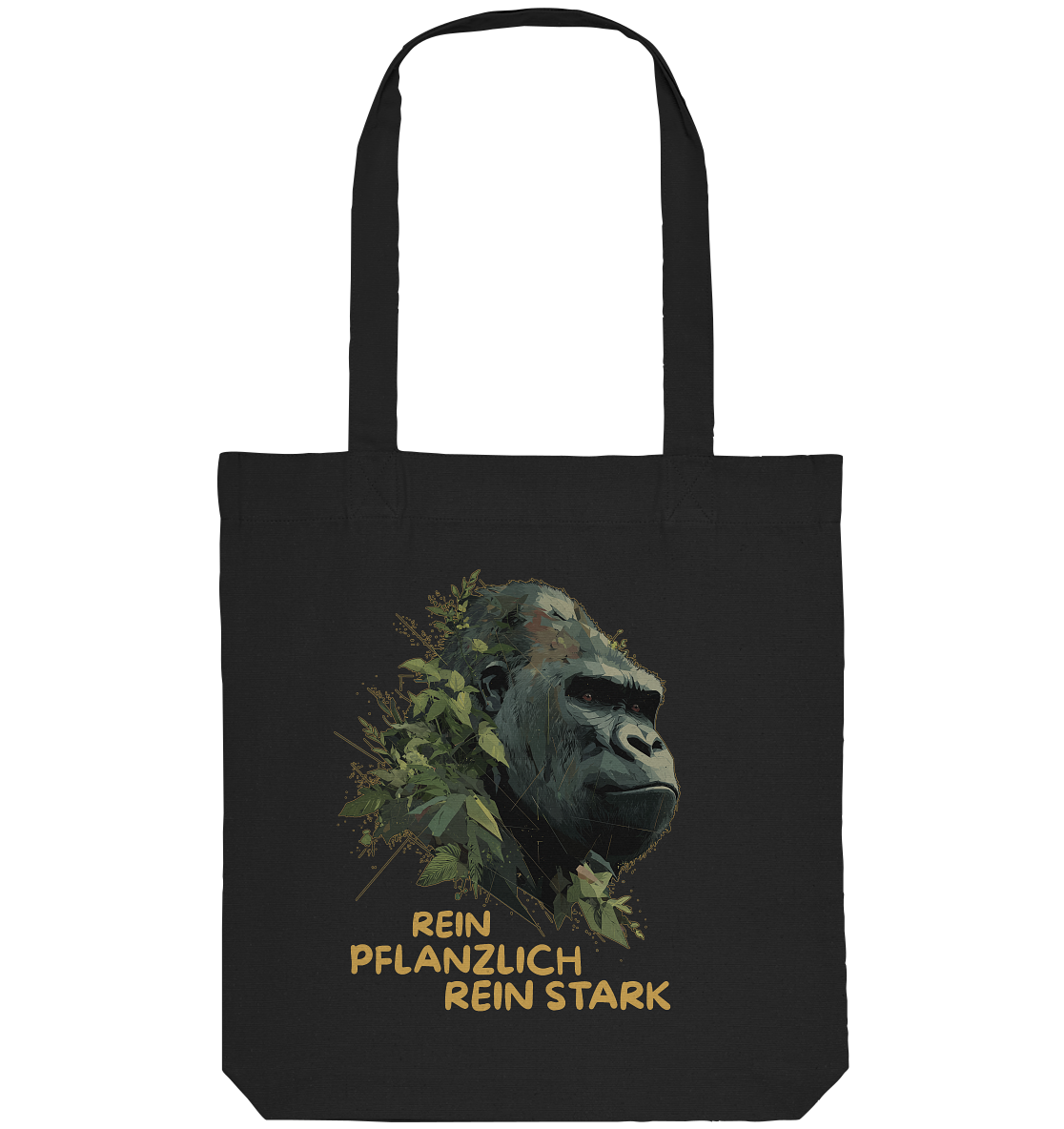 vegwear "Gorilla, rein pflanzlich rein stark" - Einkaufstasche, bio vegan
