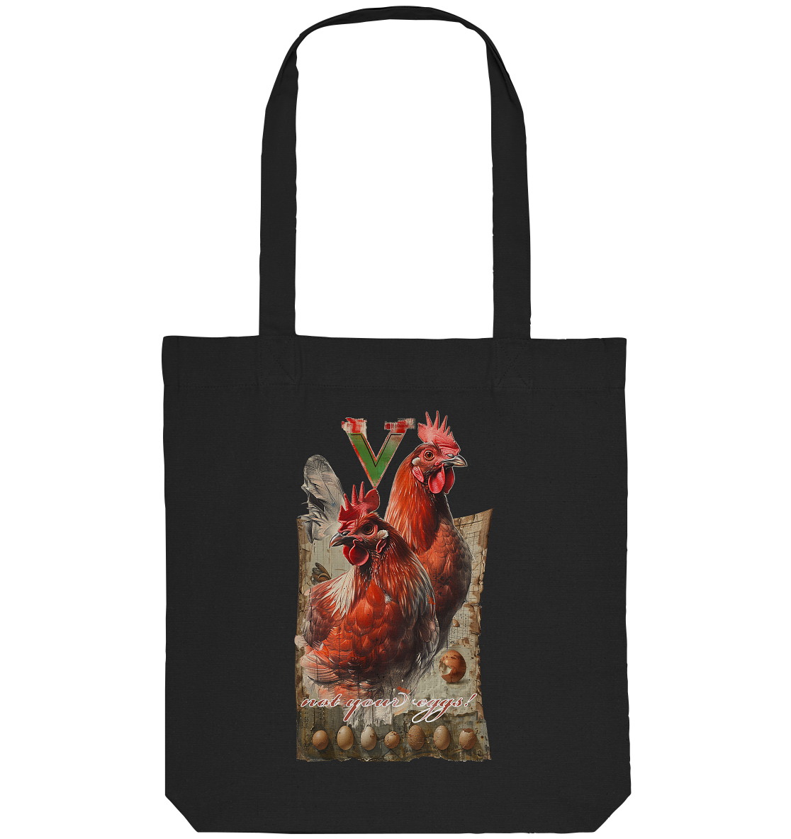 Motif "not your eggs" - organic shopping bag