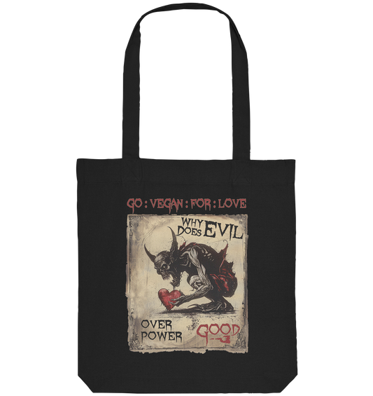 vegwear "why does evil" - Einkaufstasche