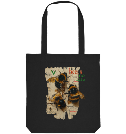 vegwear "no bees no life" - Einkaufstasche, bio, vegan