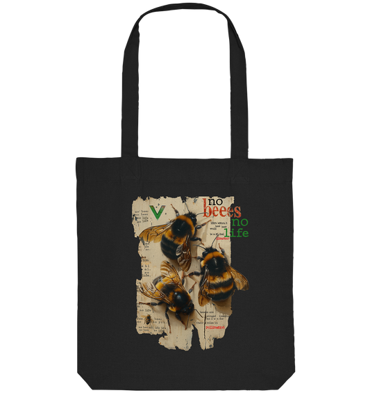 vegwear "no bees no life" - Einkaufstasche, bio, vegan