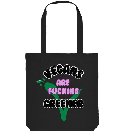 Motif "vegans are fucking greener" - organic shopping bag