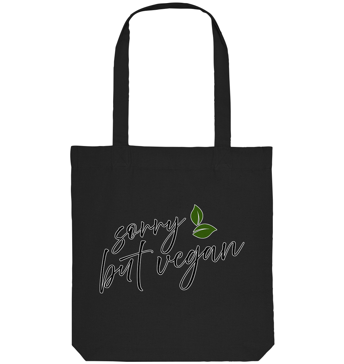 "Sorry but vegan" motif - organic shopping bag