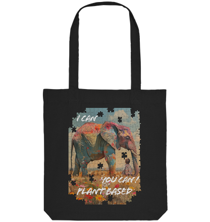Motif "plant based elephant" - organic shopping bag