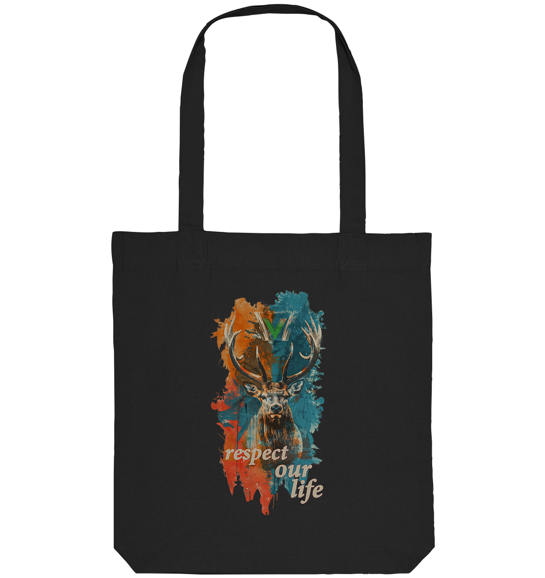 vegwear "respect our life - Hirsch" - Einkaufstasche