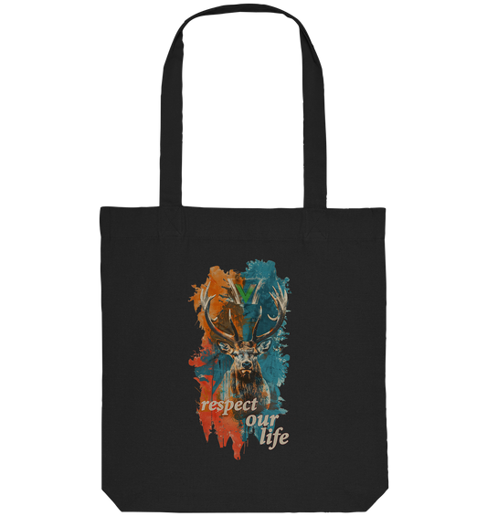 vegwear "respect our life - Hirsch" - Einkaufstasche