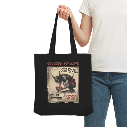 vegwear "why does evil" - Einkaufstasche