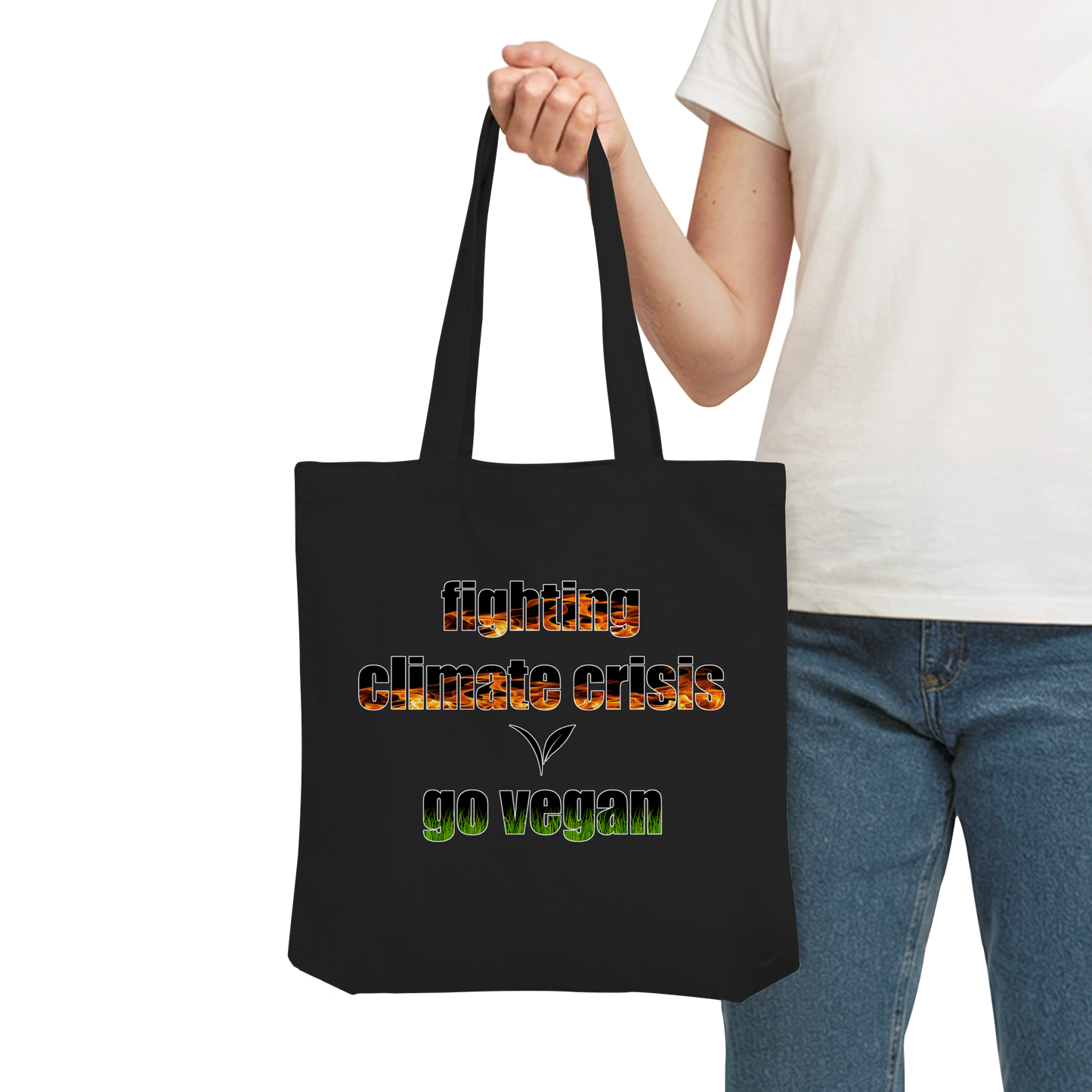vegwear "fighting climate cirsis" - Bio Einkaufstasche, vegan & klimafreundlich