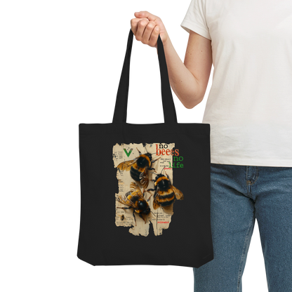 vegwear "no bees no life" - Einkaufstasche, bio, vegan