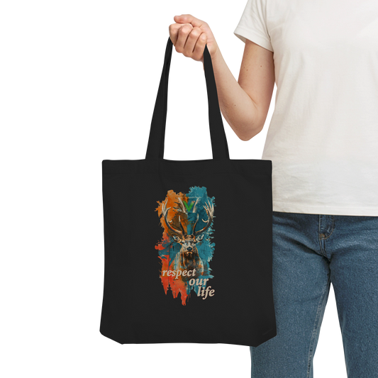 vegwear "respect our life - Hirsch" - Einkaufstasche