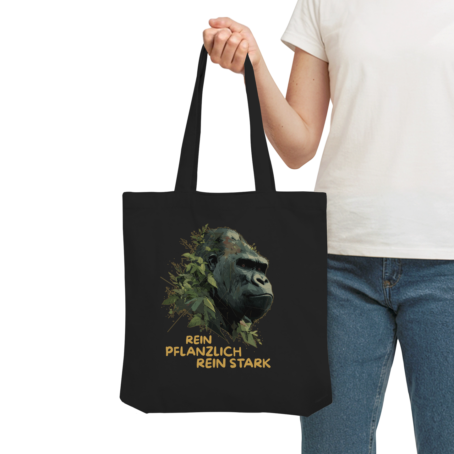 vegwear "Gorilla, rein pflanzlich rein stark" - Einkaufstasche, bio vegan