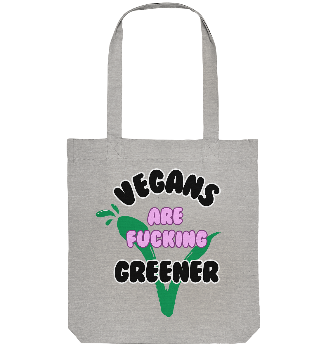 Motif "vegans are fucking greener" - organic shopping bag
