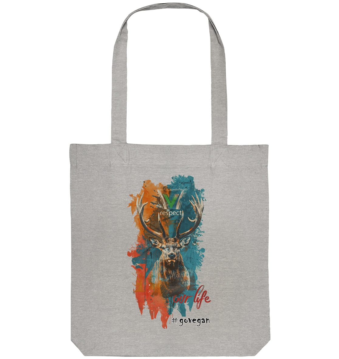 Motif "respect our life, go vegan" - shopping bag