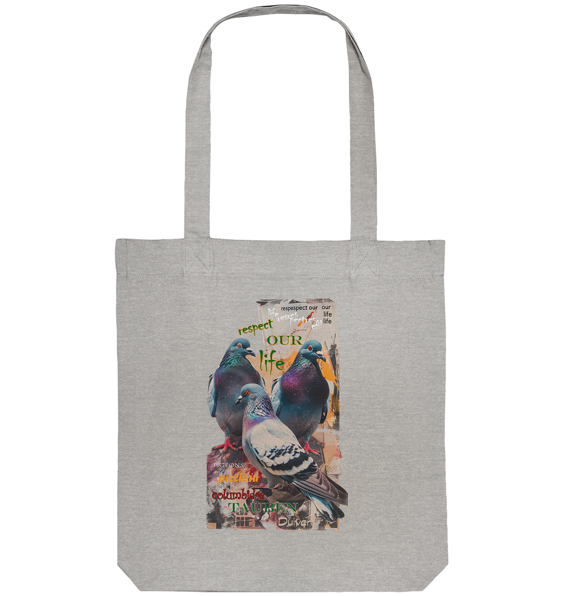 vegwear "respect our life - Tauben" - Einkaufstasche