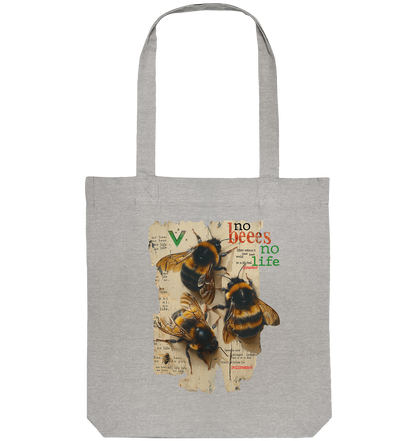vegwear "no bees no life" - Einkaufstasche, bio, vegan