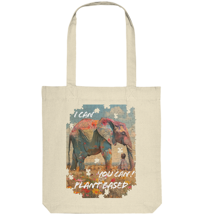 Motif "plant based elephant" - organic shopping bag