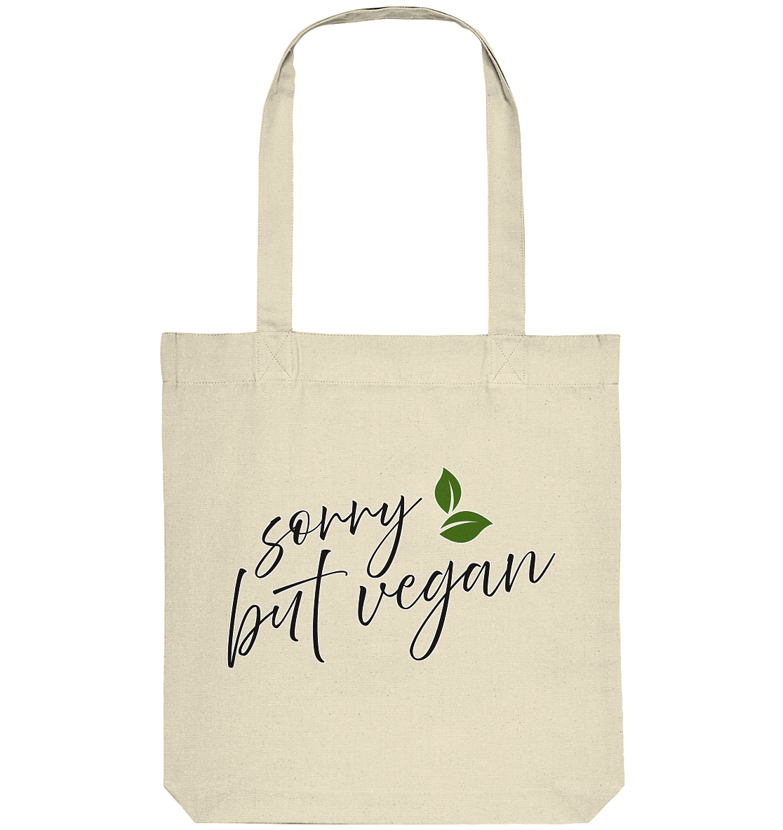 "Sorry but vegan" motif - organic shopping bag