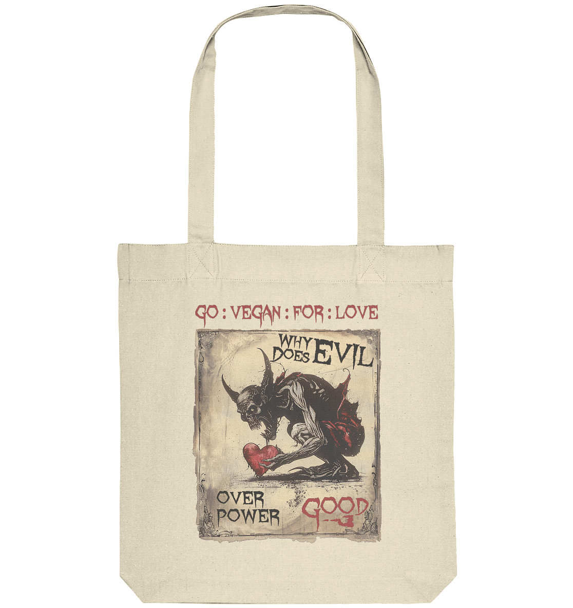 vegwear "why does evil" - Einkaufstasche