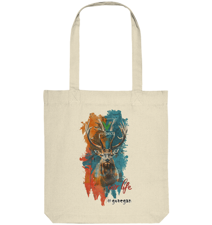 Motif "respect our life, go vegan" - shopping bag