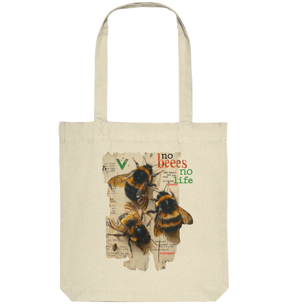 vegwear "no bees no life" - Einkaufstasche, bio, vegan