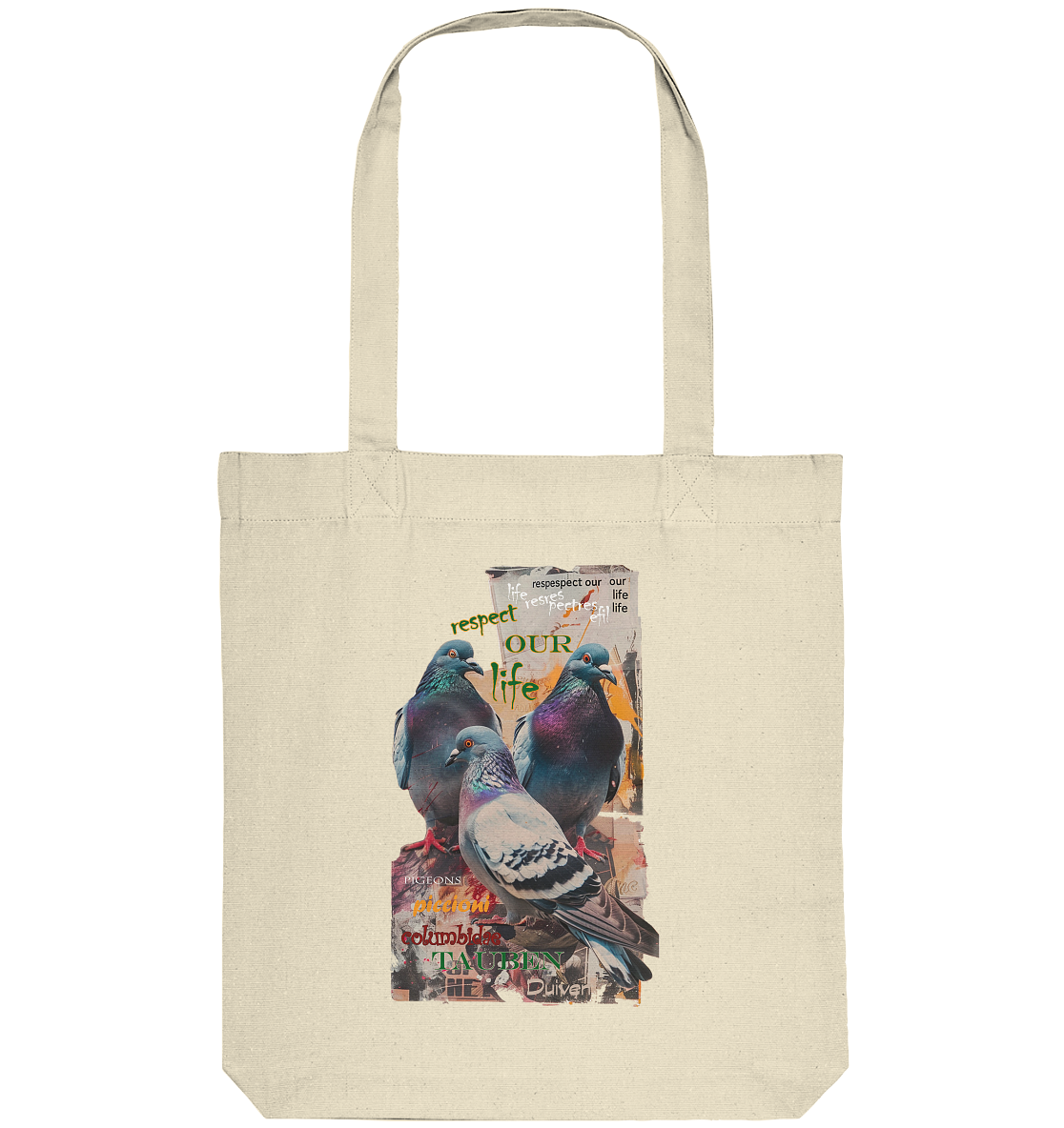 vegwear "respect our life - Tauben" - Einkaufstasche