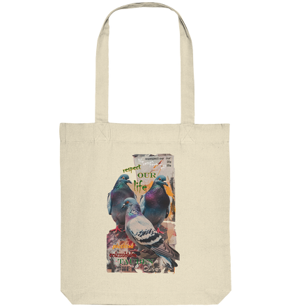 vegwear "respect our life - Tauben" - Einkaufstasche