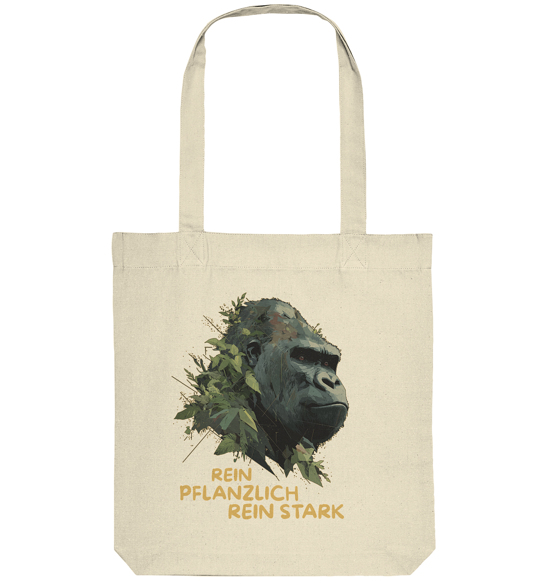 vegwear "Gorilla, rein pflanzlich rein stark" - Einkaufstasche, bio vegan