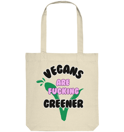 Motif "vegans are fucking greener" - organic shopping bag