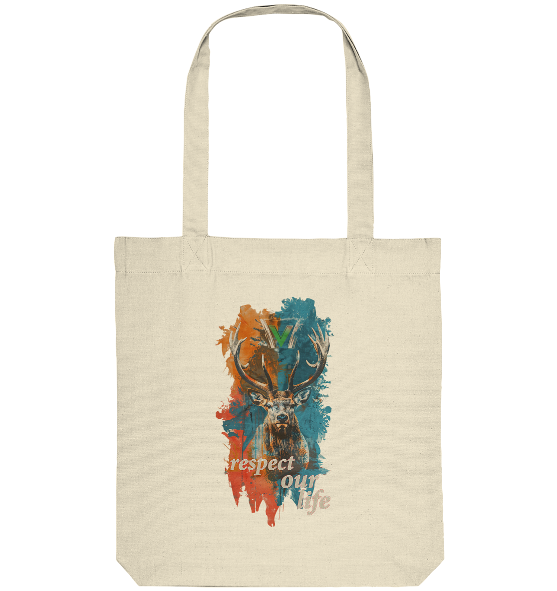 vegwear "respect our life - Hirsch" - Einkaufstasche