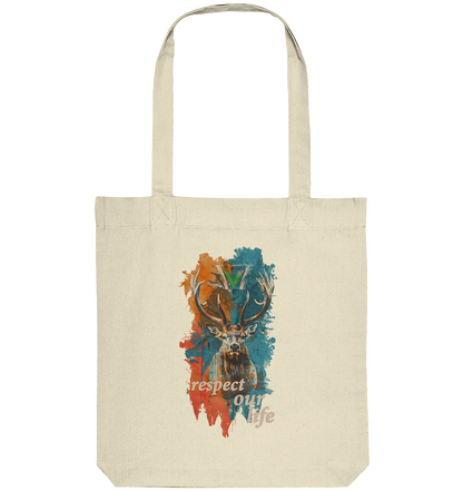 vegwear "respect our life - Hirsch" - Einkaufstasche