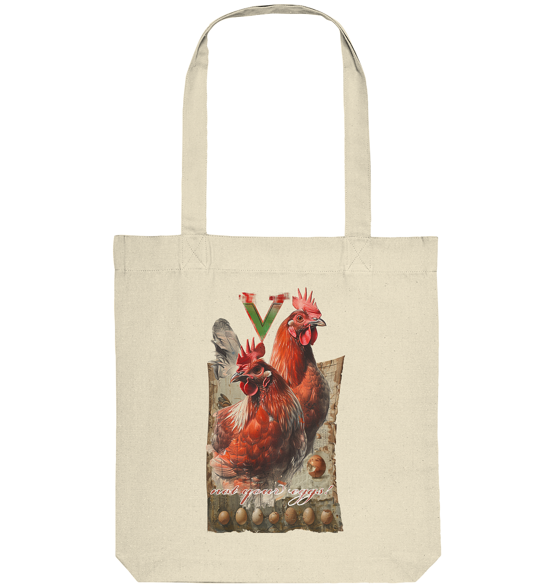 Motif "not your eggs" - organic shopping bag