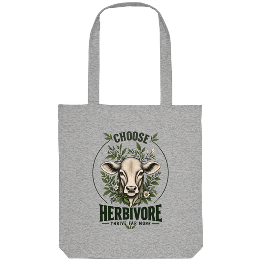 vegane Einkaufstasche - "choose herbivore" - Bio Baumwolle - vegwear
