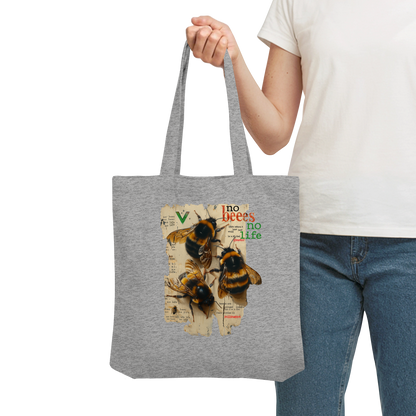 vegwear "no bees no life" - Einkaufstasche, bio, vegan