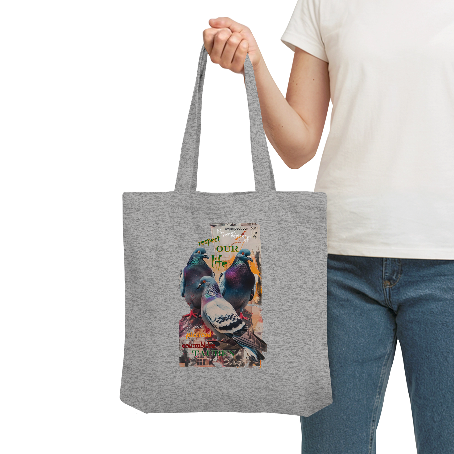 vegwear "respect our life - Tauben" - Einkaufstasche
