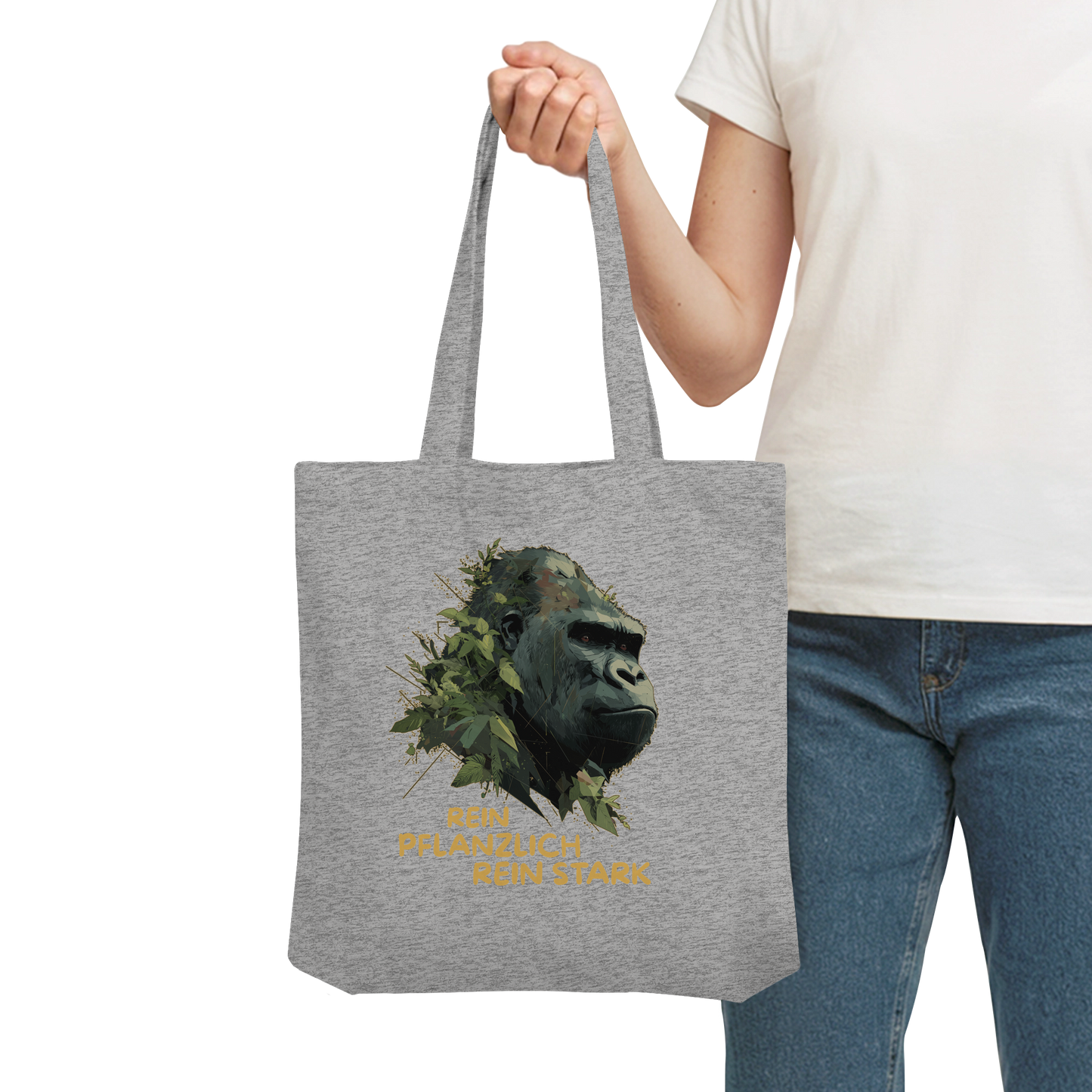 vegwear "Gorilla, rein pflanzlich rein stark" - Einkaufstasche, bio vegan