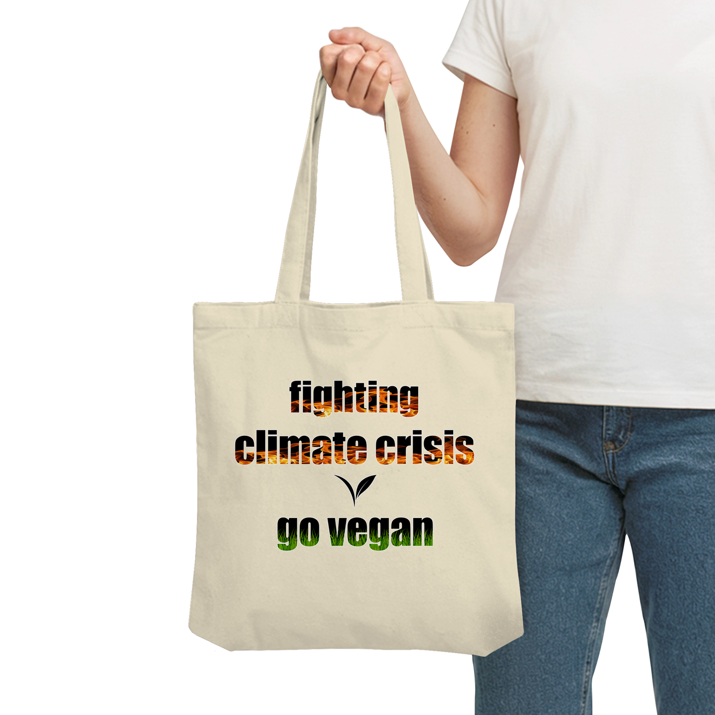 vegwear "fighting climate cirsis" - Bio Einkaufstasche, vegan & klimafreundlich