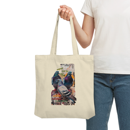 vegwear "respect our life - Tauben" - Einkaufstasche