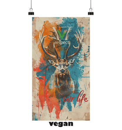 respect our life, go vegan - Art Print Din A2